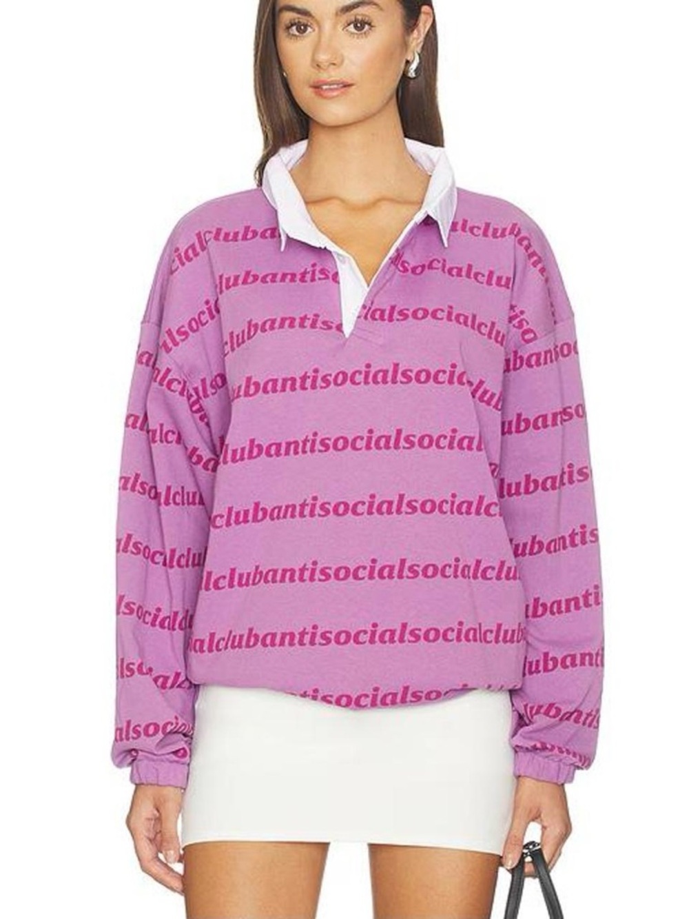 ANTISOCIAL SOCIAL CLUB "Run On" Polo Shirt-Purple(Size:XXL)Fits Like a Large